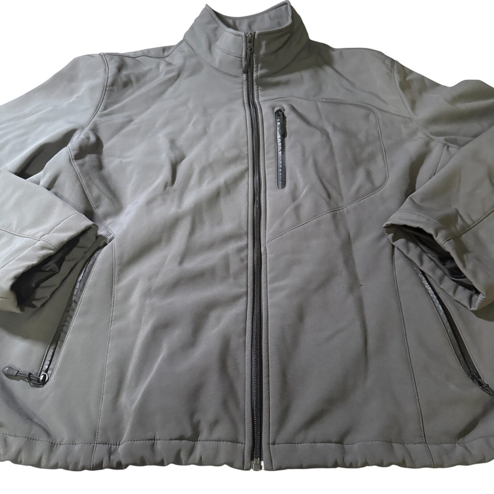 Kirkland Long Sleeve Jacket Grey Men's XXL Tee Mens Adult Full Zip Gray Pocket